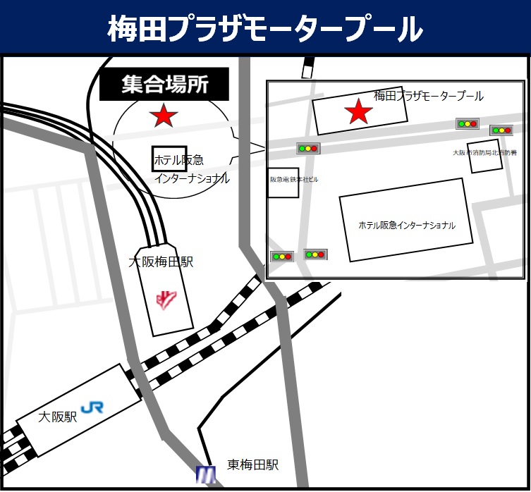 梅田プラザモータープールの地図