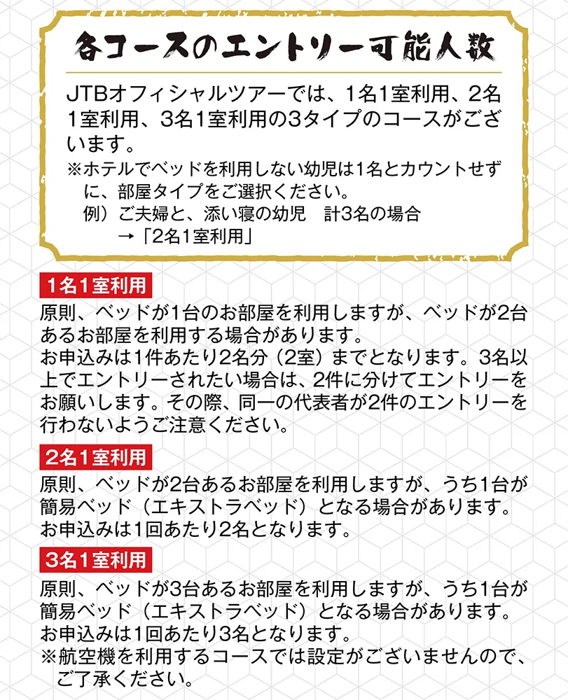 各コースのエントリー可能人数